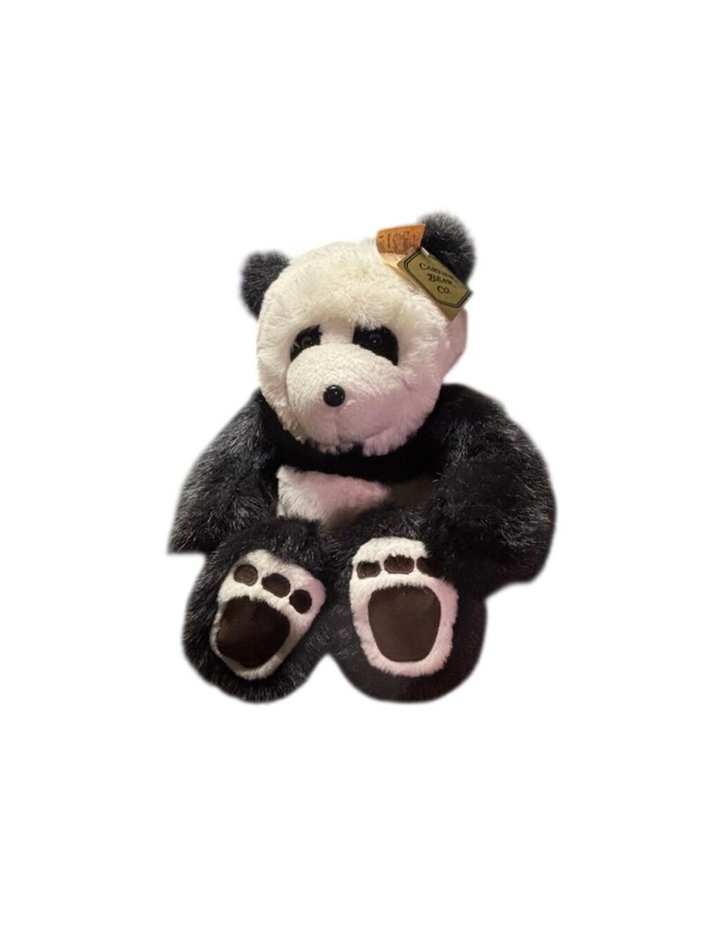 Vintage 1984 Cartier Bear Co Panda Plush Stuffed Animal New Old Syock 12" Toy